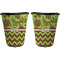 Green & Brown Toile & Chevron Trash Can Black - Front and Back - Apvl