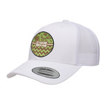 Green & Brown Toile & Chevron Trucker Hat - White (Personalized)