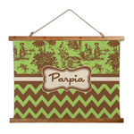 Green & Brown Toile & Chevron Wall Hanging Tapestry - Wide (Personalized)