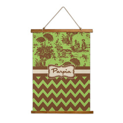 Green & Brown Toile & Chevron Wall Hanging Tapestry (Personalized)