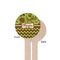 Green & Brown Toile & Chevron Wooden 6" Stir Stick - Round - Single Sided - Front & Back