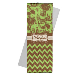 Green & Brown Toile & Chevron Yoga Mat Towel (Personalized)