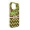 Green & Brown Toile & Chevron iPhone 13 Case - Angle