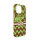 Green & Brown Toile & Chevron iPhone 13 Mini Case - Angle