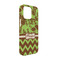 Green & Brown Toile & Chevron iPhone 13 Pro Case - Angle