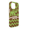 Green & Brown Toile & Chevron iPhone 13 Pro Max Case -  Angle