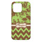 Green & Brown Toile & Chevron iPhone 13 Pro Max Case - Back