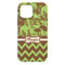 Green & Brown Toile & Chevron iPhone 13 Pro Max Tough Case - Back