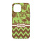 Green & Brown Toile & Chevron iPhone 13 Pro Tough Case - Back