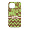 Green & Brown Toile & Chevron iPhone 13 Tough Case - Back