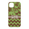 Green & Brown Toile & Chevron iPhone 14 Case - Back