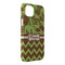 Green & Brown Toile & Chevron iPhone 14 Plus Case - Angle