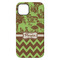 Green & Brown Toile & Chevron iPhone 14 Plus Tough Case - Back