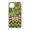 Green & Brown Toile & Chevron iPhone 14 Pro Case - Back