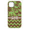 Green & Brown Toile & Chevron iPhone 14 Pro Max Tough Case - Back