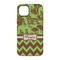 Green & Brown Toile & Chevron iPhone 14 Pro Tough Case - Back