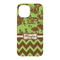 Green & Brown Toile & Chevron iPhone 15 Case - Back