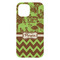 Green & Brown Toile & Chevron iPhone 15 Plus Case - Back