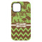 Green & Brown Toile & Chevron iPhone 15 Plus Tough Case - Back