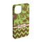 Green & Brown Toile & Chevron iPhone 15 Pro Case - Angle