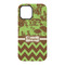 Green & Brown Toile & Chevron iPhone 15 Tough Case - Back