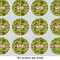 Green & Brown Toile 1" Multipurpose Round Labels - Sheet