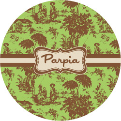 Green & Brown Toile Multipurpose Round Labels - 1" (Personalized)