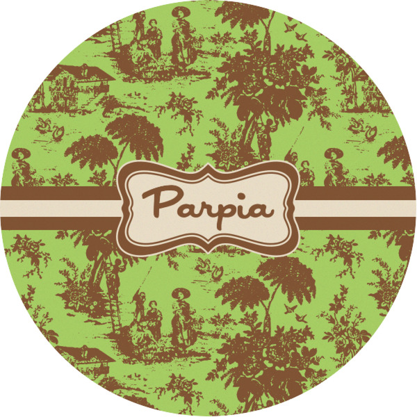 Custom Green & Brown Toile Multipurpose Round Labels - 1" (Personalized)