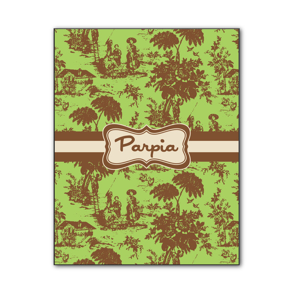 Custom Green & Brown Toile Wood Print - 11x14 (Personalized)