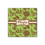 Green & Brown Toile Wood Print - 12x12 (Personalized)