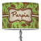 Green & Brown Toile 16" Drum Lampshade - ON STAND (Poly Film)