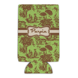 Green & Brown Toile Can Cooler (16 oz) (Personalized)