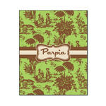 Green & Brown Toile Wood Print - 16x20 (Personalized)