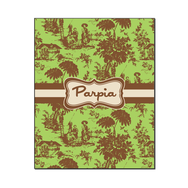 Custom Green & Brown Toile Wood Print - 16x20 (Personalized)