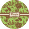 Green & Brown Toile 2" Multipurpose Round Labels - Single Sticker