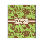 Green & Brown Toile Wood Print - 20x24 (Personalized)