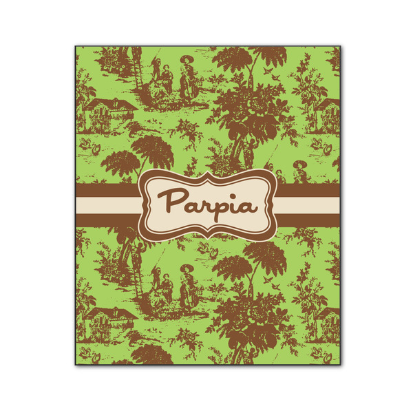 Custom Green & Brown Toile Wood Print - 20x24 (Personalized)