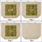 Green & Brown Toile 3 Reusable Cotton Grocery Bags - Front & Back View