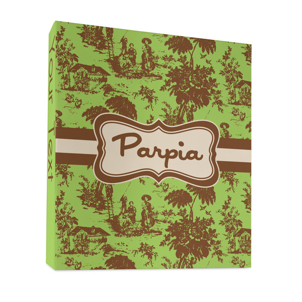 Custom Green & Brown Toile 3 Ring Binder - Full Wrap - 1" (Personalized)