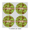 Green & Brown Toile 4" Multipurpose Round Labels - Sheet