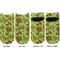 Green & Brown Toile Adult Ankle Socks - Double Pair - Front and Back - Apvl