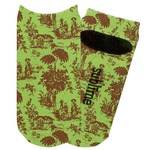 Green & Brown Toile Adult Ankle Socks