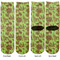 Green & Brown Toile Adult Crew Socks - Double Pair - Front and Back - Apvl