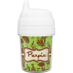 Green & Brown Toile Baby Sippy Cup (Personalized)