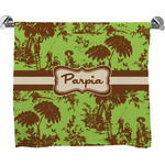 Green & Brown Toile Bath Towel (Personalized)