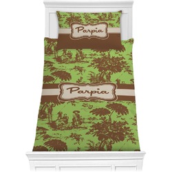 Green & Brown Toile Comforter Set - Twin (Personalized)