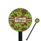 Green & Brown Toile Black Plastic 5.5" Stir Stick - Round - Closeup