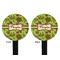 Green & Brown Toile Black Plastic 7" Stir Stick - Double Sided - Round - Front & Back