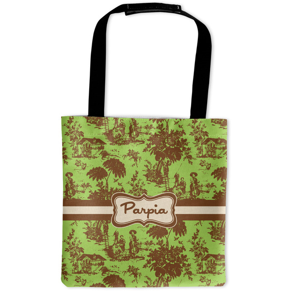 Custom Green & Brown Toile Auto Back Seat Organizer Bag (Personalized)