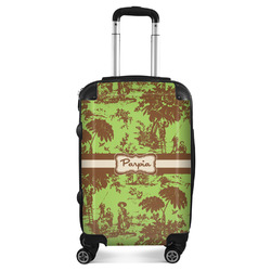 Green & Brown Toile Suitcase - 20" Carry On (Personalized)
